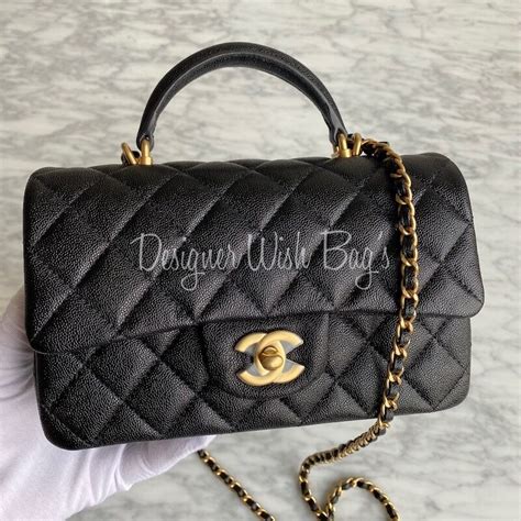 chanel classic mini handle|chanel mini top handle caviar.